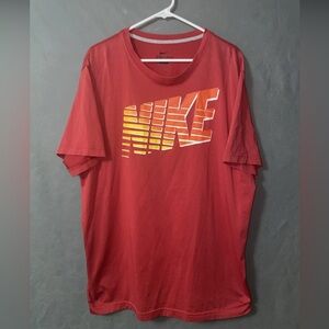 Mens Nike Dri-fit Nike Spell Out Graphic T-SHIRT Size XXL Red Gym NWOT